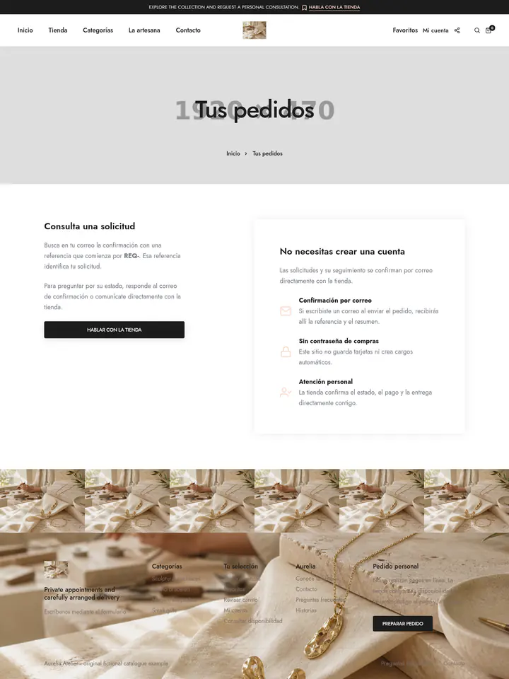 Account page shown at desktop size