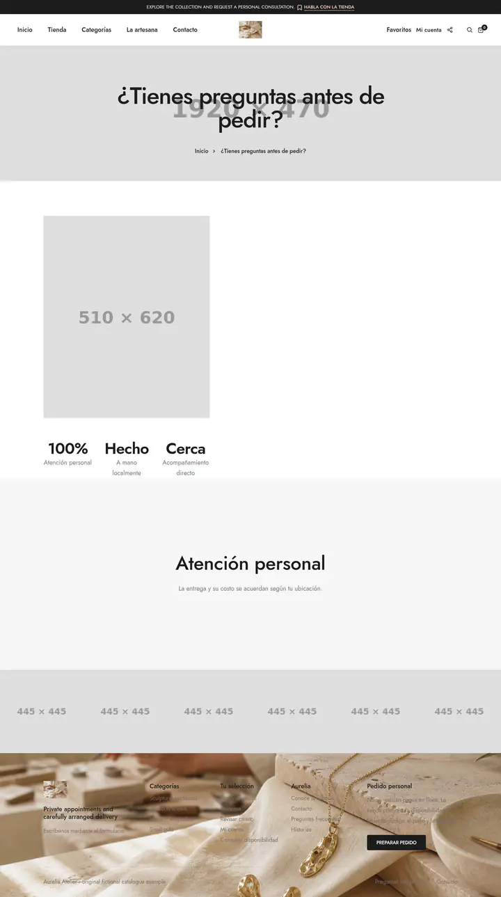 Contact page shown at desktop size
