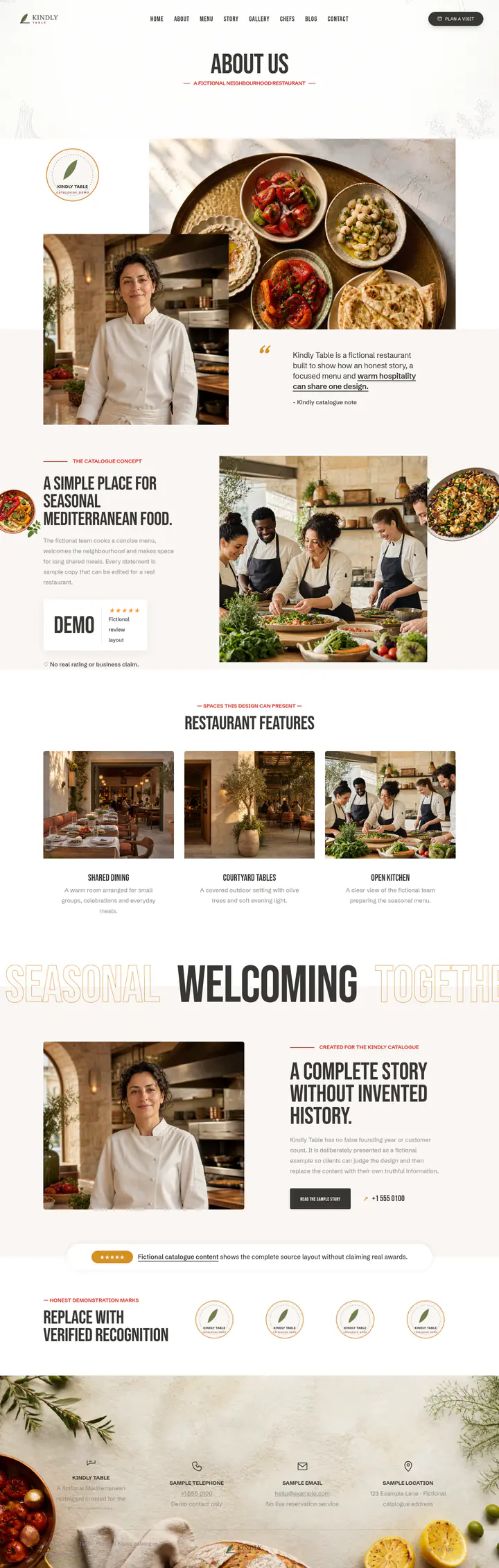 About page shown at desktop size