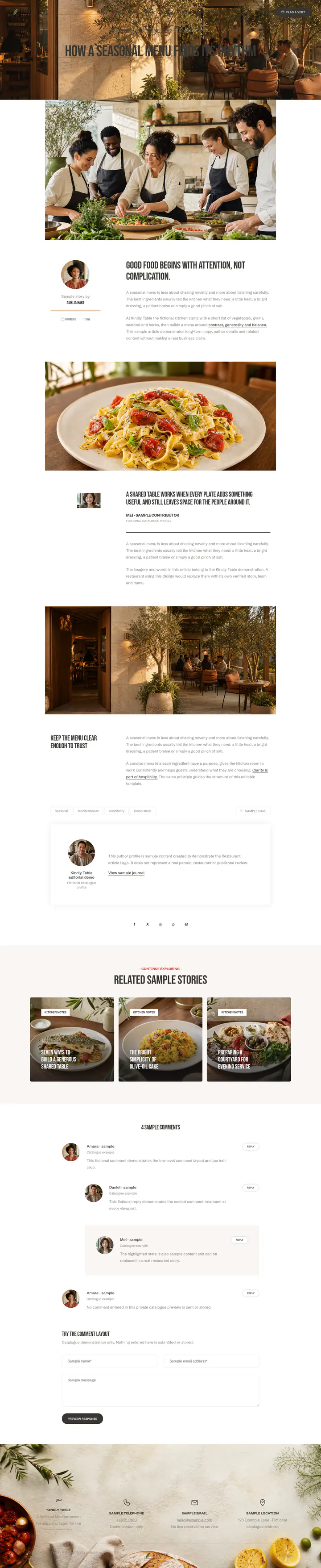 Article page shown at desktop size