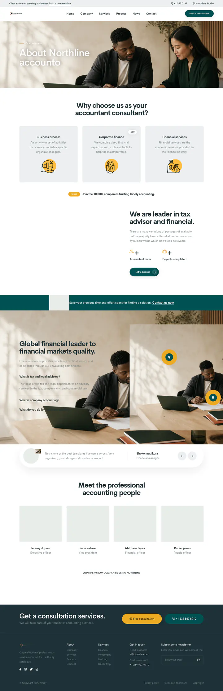 Company page shown at desktop size